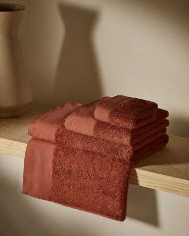 Toalha de rosto Takeshi 100% algodão rosa 30 x 50 cm