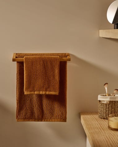 Petite serviette de bain Yeni 100 % coton marron 50 x 90 cm