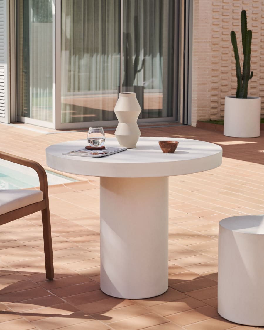 Aiguablava ronde tafel in wit 90 cm | Kave Home
