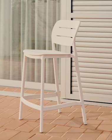 Morella stackable outdoor stool in white, 65 cm in height