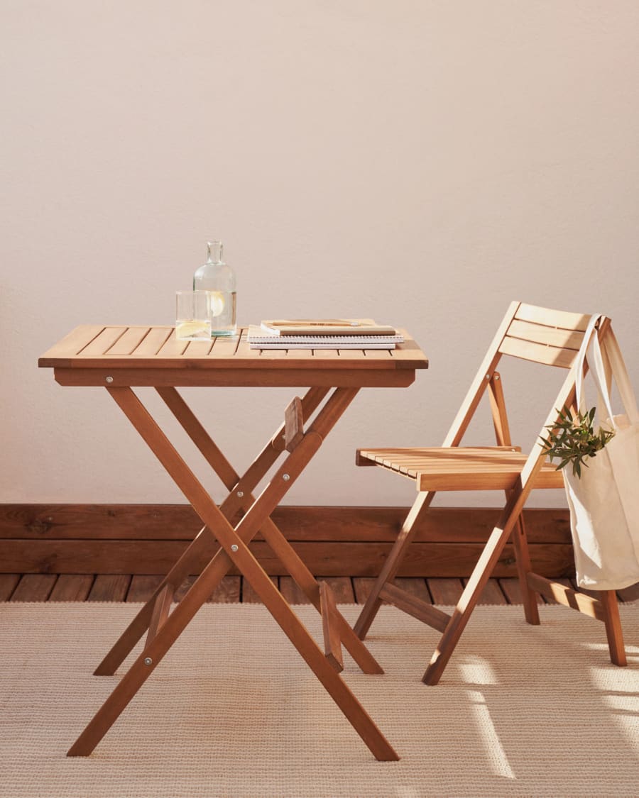 Mesa plegable para balcón, mesa plegable para balcón, mesa de patio, madera  de acacia para exteriores, mesa de madera para balcón de apartamento de  Patio Wise -  México