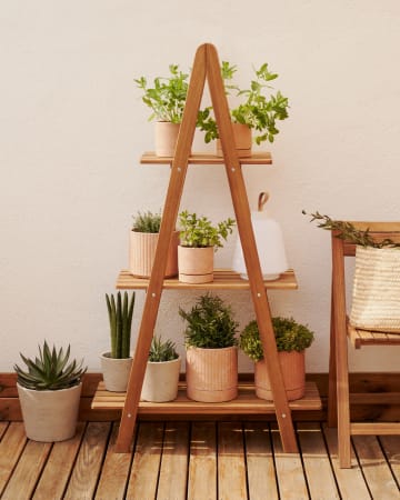 Victora outdoor shelving unit made from solid acacia wood, 80 x 140 cm