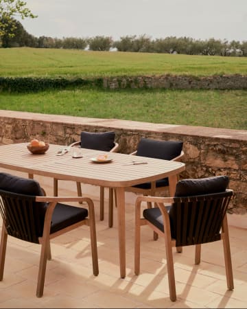 Tραπέζι Maset, 100% εξωτερικού χώρου, μασίφ ξύλο ευκαλύπτου, 170x90εκ, FSC