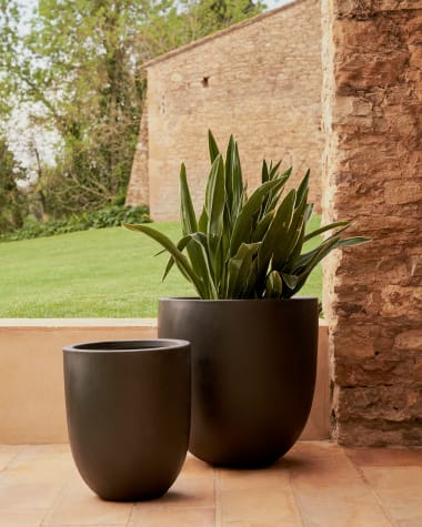 Aiguablava plant pot in black cement, Ø 56 cm