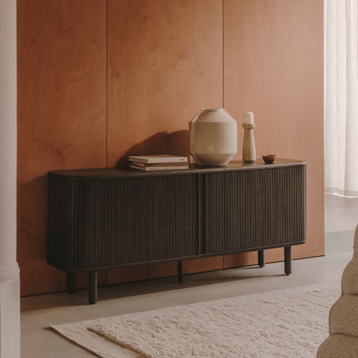 ▷ Mueble APARADOR con frente ondulado de fresno natural