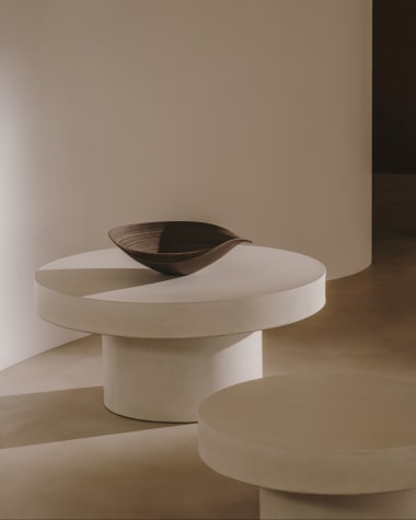 Mesa de centro redonda Aiguablava de cimento branco Ø 90 cm