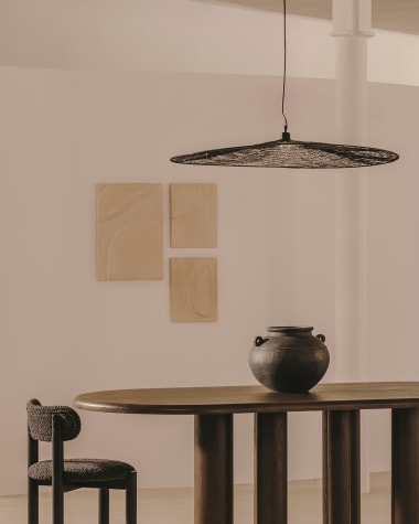 Makai metal ceiling lamp with black finish Ø 100 cm