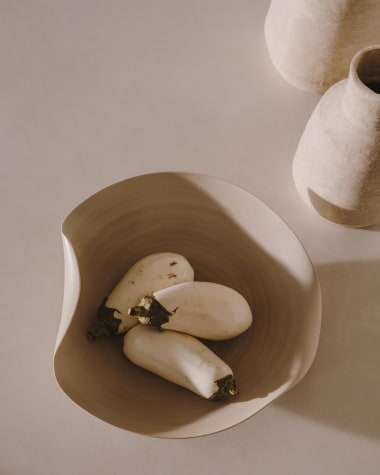 Naczynie do ozdoby stołu Macaire z beżowej ceramiki Ø 37 x 34 cm