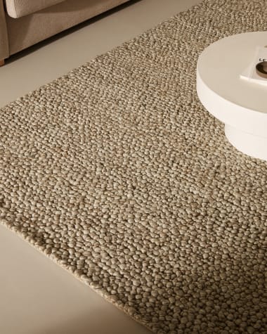 Lubrin rug in grey wool, 200 x 300 cm