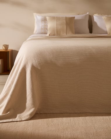 Cobertor Bedar 100% cotó beix per a llit de 160/180 cm