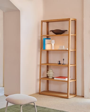 Maymai shelf with solid oak structure 60 x 193 cm