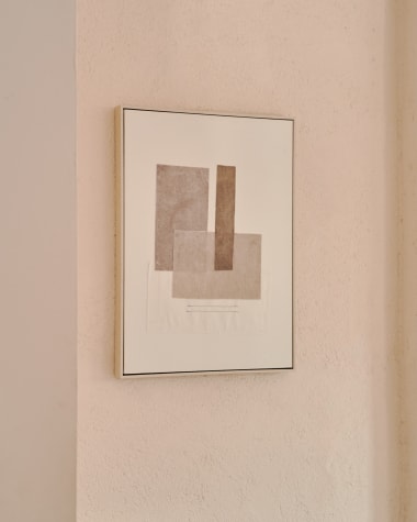 Quadre Mabell blanc amb quadres multicolor 52 x 72 cm