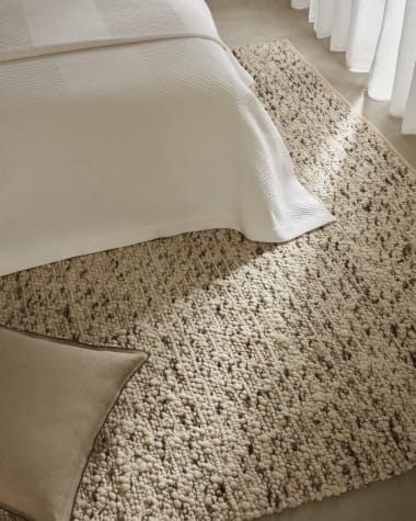 Manilva rug in wool and brown cotton, 200 x 300 cm