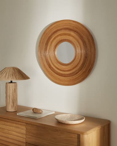 Nalea runder Spiegel aus Rattan Ø 60 cm