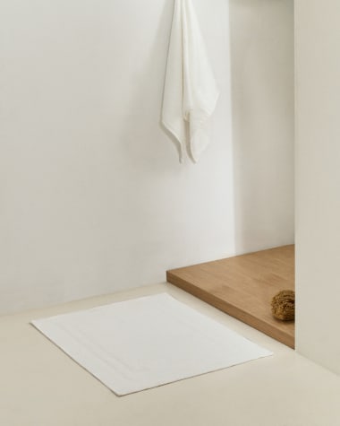 Tapis de bain Yanay 100% coton blanc 50 x 70 cm