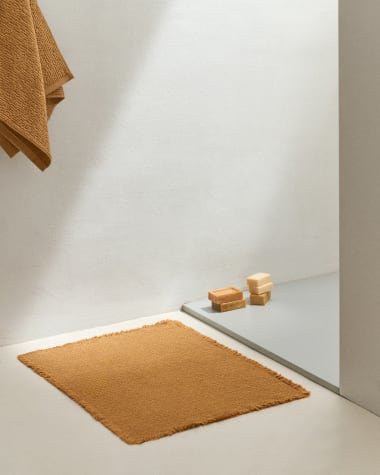 Alfombra de baño Minet 100% algodón mostaza 50 x 70 cm