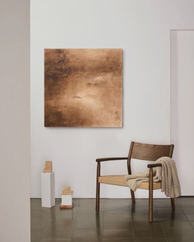 llenç abstracte Sabira de coure oxidat 100 x 100 cm