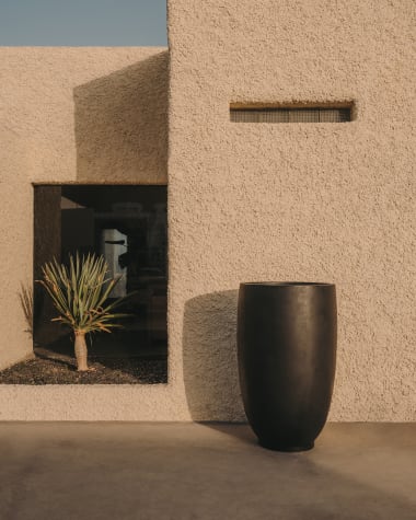 Aiguablava Bloempot van zwart cement Ø 75 cm