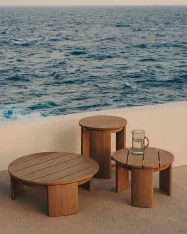 Xoriguer coffee table in solid eucalyptus wood Ø95 cm 100% FSC