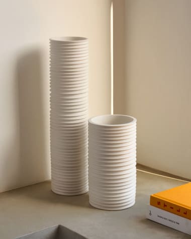 Vaso Sibone in ceramica bianca 13 cm