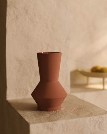 Jarrón Monells de cerámica marrón 24 cm