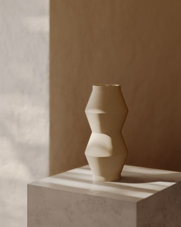Vaso Peratallada in ceramica beige 30 cm