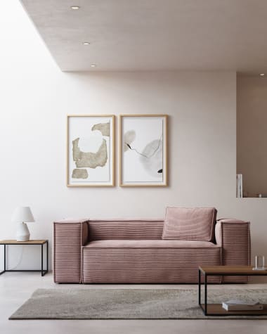 Blok 2-Sitzer-Sofa breiter Cord rosa 210 cm