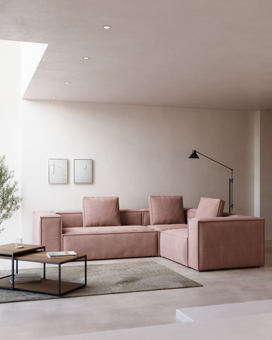 Home cm rosa breiter 3-Sitzer-Ecksofa Kave x Cord / 290 | 230 Blok 290 230 cm cm