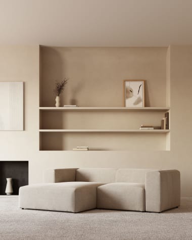 Blok 2-Sitzer Sofa mit Chaiselongue links beige 240 cm