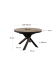 Table extensible ronde Vashti en grès cérame et pieds en acier finition marron Ø120(160)cm