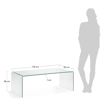 Burano glass coffee table 110 x 50 cm - sizes