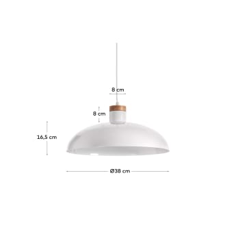 Lampe suspension Gotram blanc - dimensions