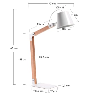 Andro table lamp, white - sizes