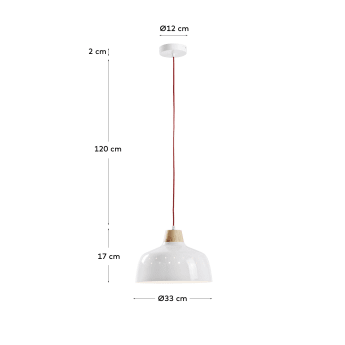 Lampe suspension Bits blanc - dimensions