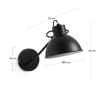 Offelis wall lamp black - sizes