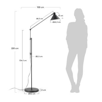 Dione steel floor lamp - sizes