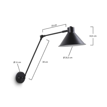 Dione wall lamp black - sizes
