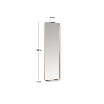 Marco gold metal wall mirror 30 x 100 cm - sizes