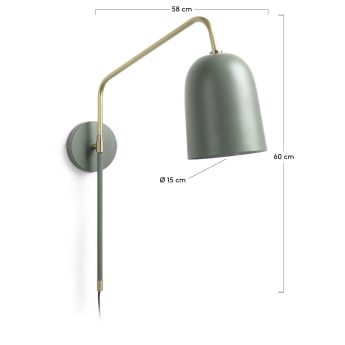 Audrie wall light in steel with green painted finish - sizes