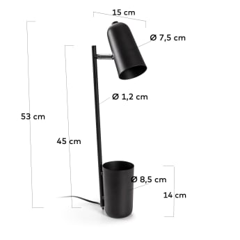 Black Sausalito table lamp - sizes