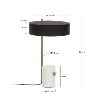 Phant table lamp in metal and marble - sizes
