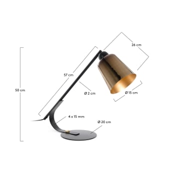 Anina table lamp in metal with black finish - sizes
