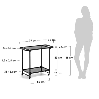 Duilia auxiliary table 75 x 35 cm - sizes