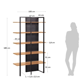 Oak wood Nadyria shelves 100 x 180 cm - sizes