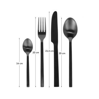 Fer 16-piece cutlery set black - sizes