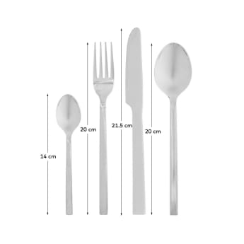 Crisps 16-piece cutlery set silver - sizes