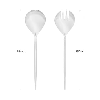 Crisps 2-piece cutlery set for salad silver - sizes