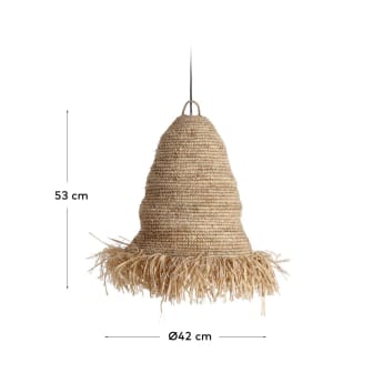 Pantalla para lámpara de techo Shianne de fibras naturales - tamaños