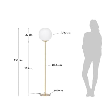 Mahala floor lamp in steel and frosted glass - sizes
