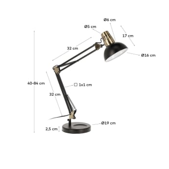 Lampe de table Kristine - dimensions